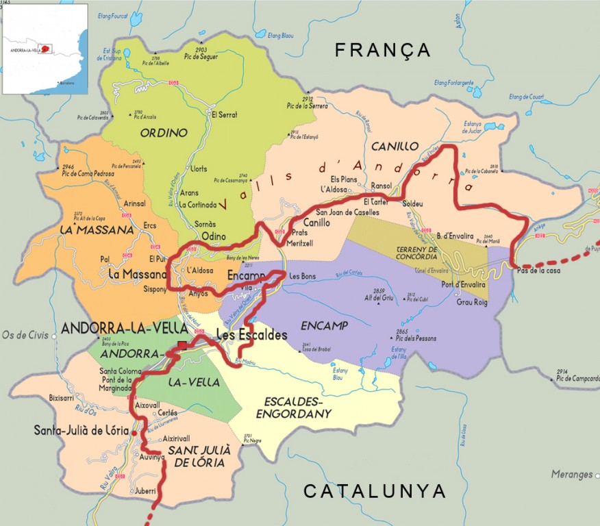 Mapa de Andorra