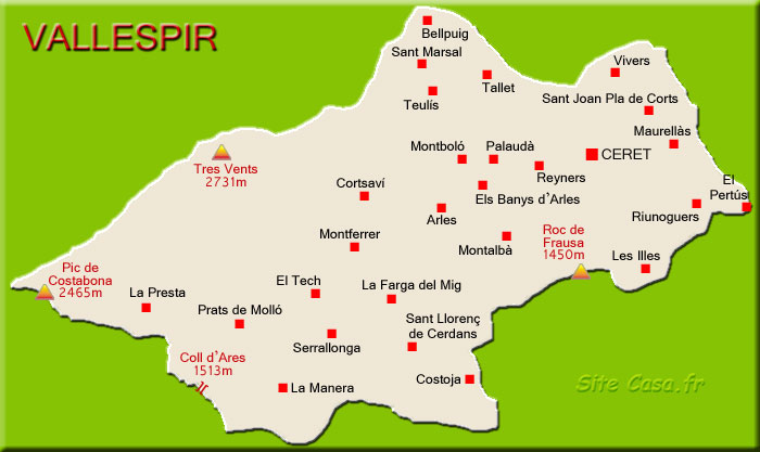 Mapa de Vallespir