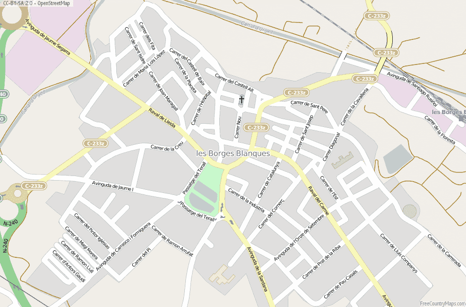 Mapa urbà de Les Borges Blanques