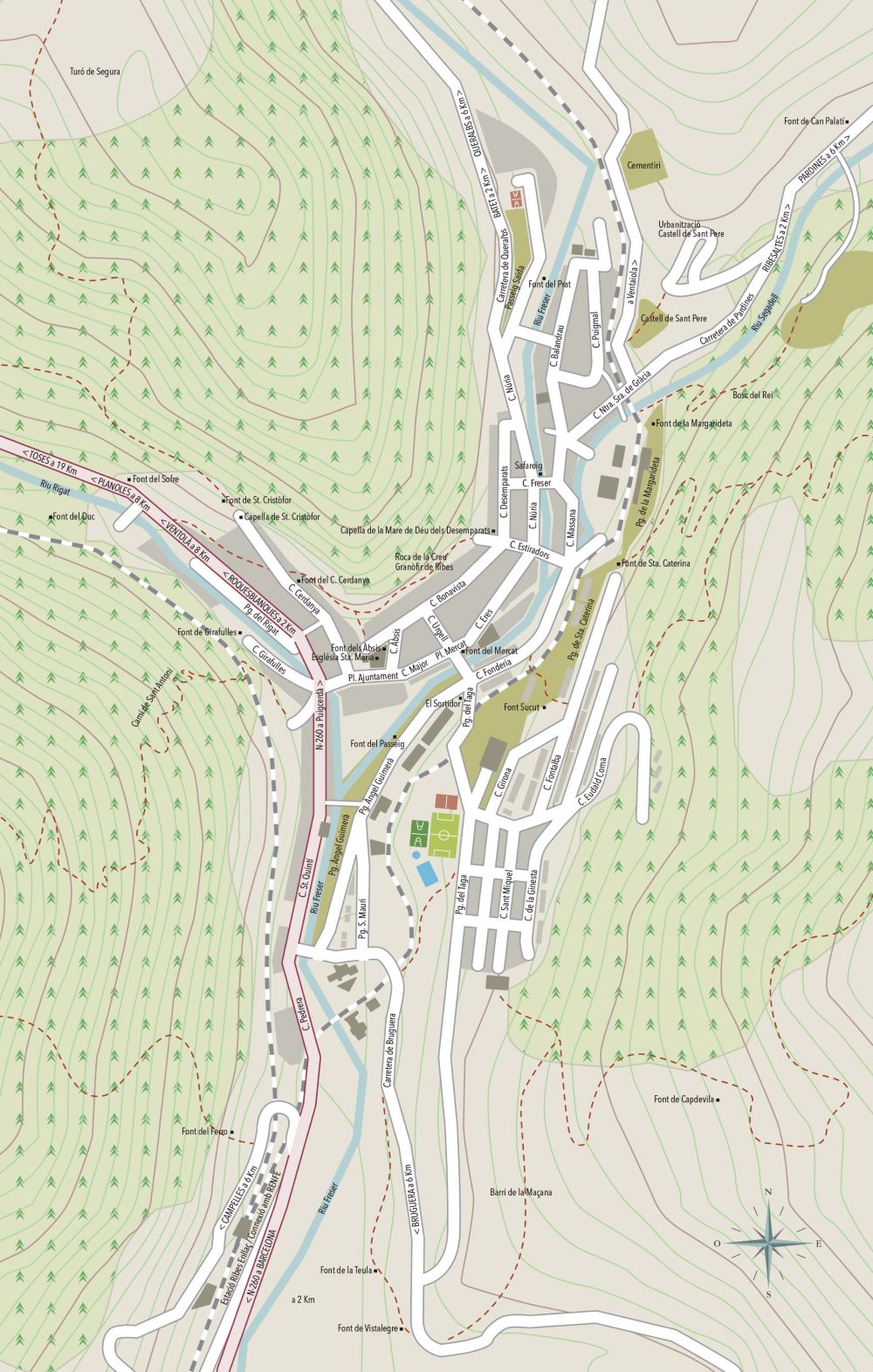 Mapa urbà de Ribes de Freser