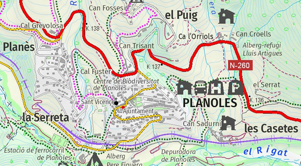 Mapa urbà de Planoles