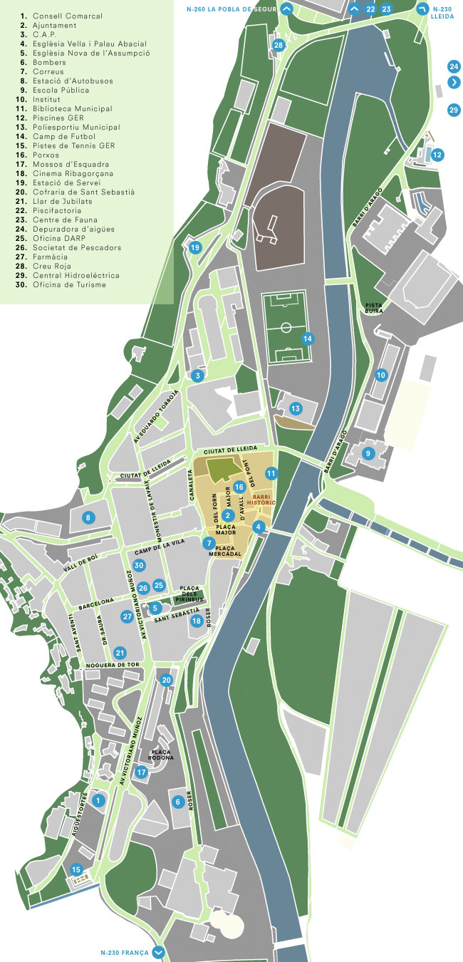 Mapa urbà de El Pont de Suert