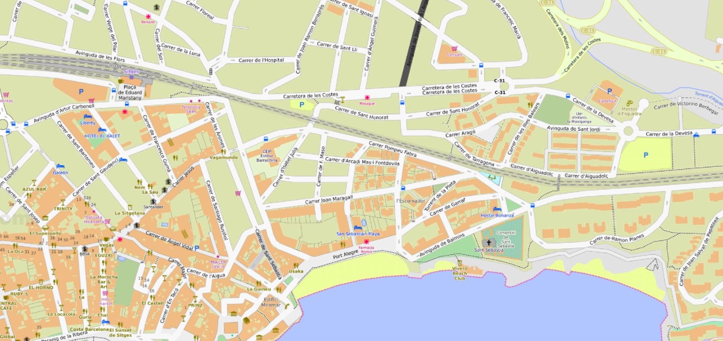 Mapa urbà de Sitges