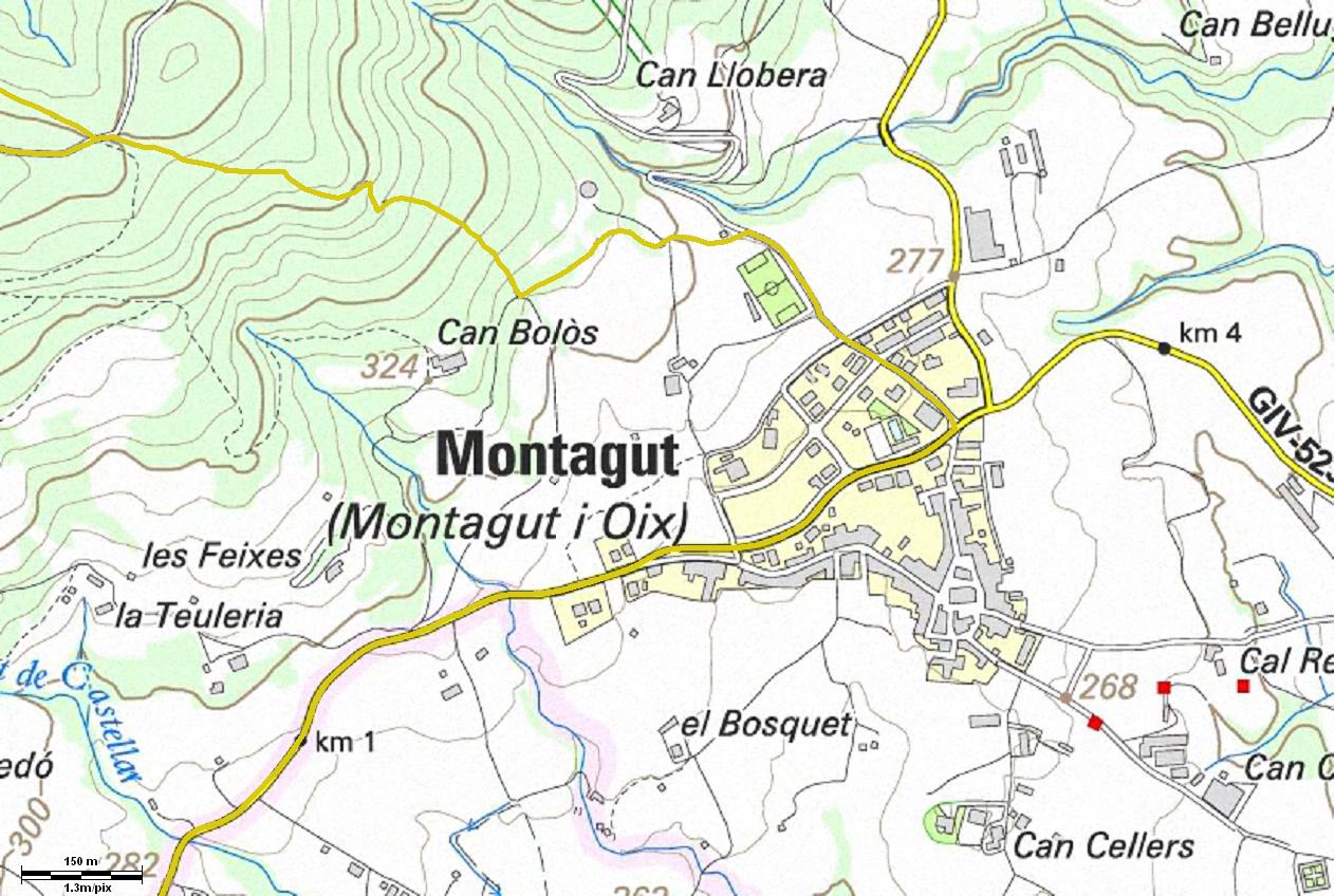 Mapa urbà de Montagut (Montagut i Oix)