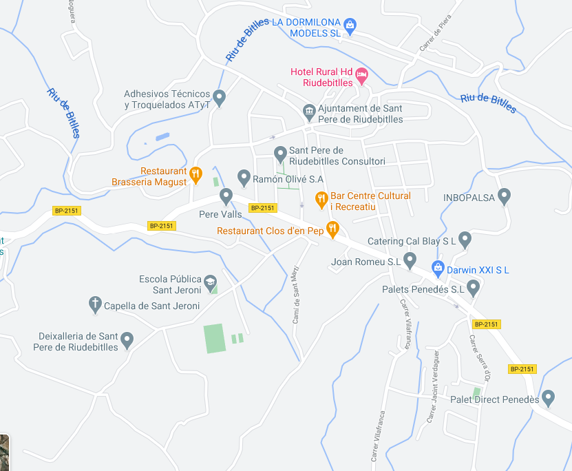 Mapa urbà de Sant Pere de Riudebitlles