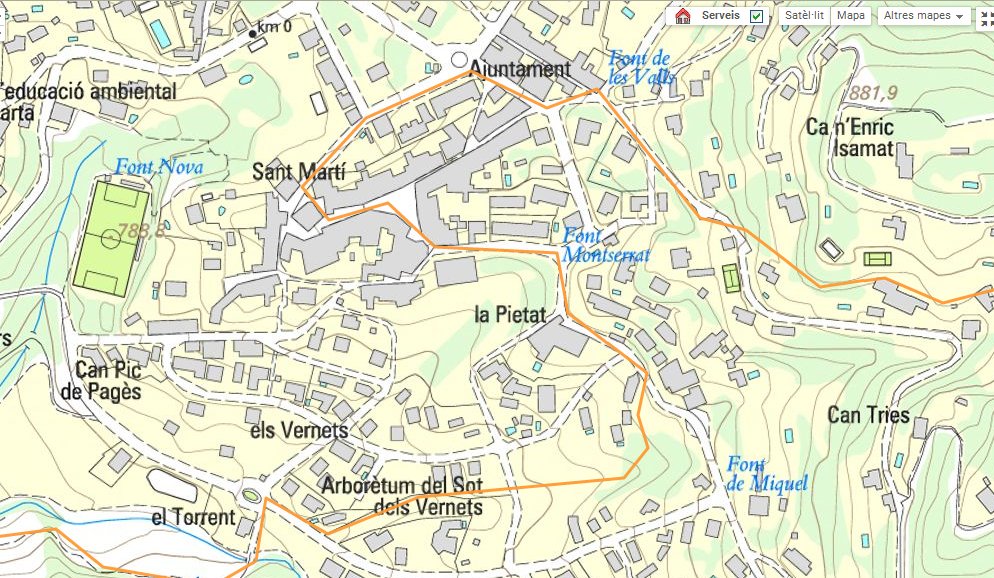 Mapa urbà de Viladrau