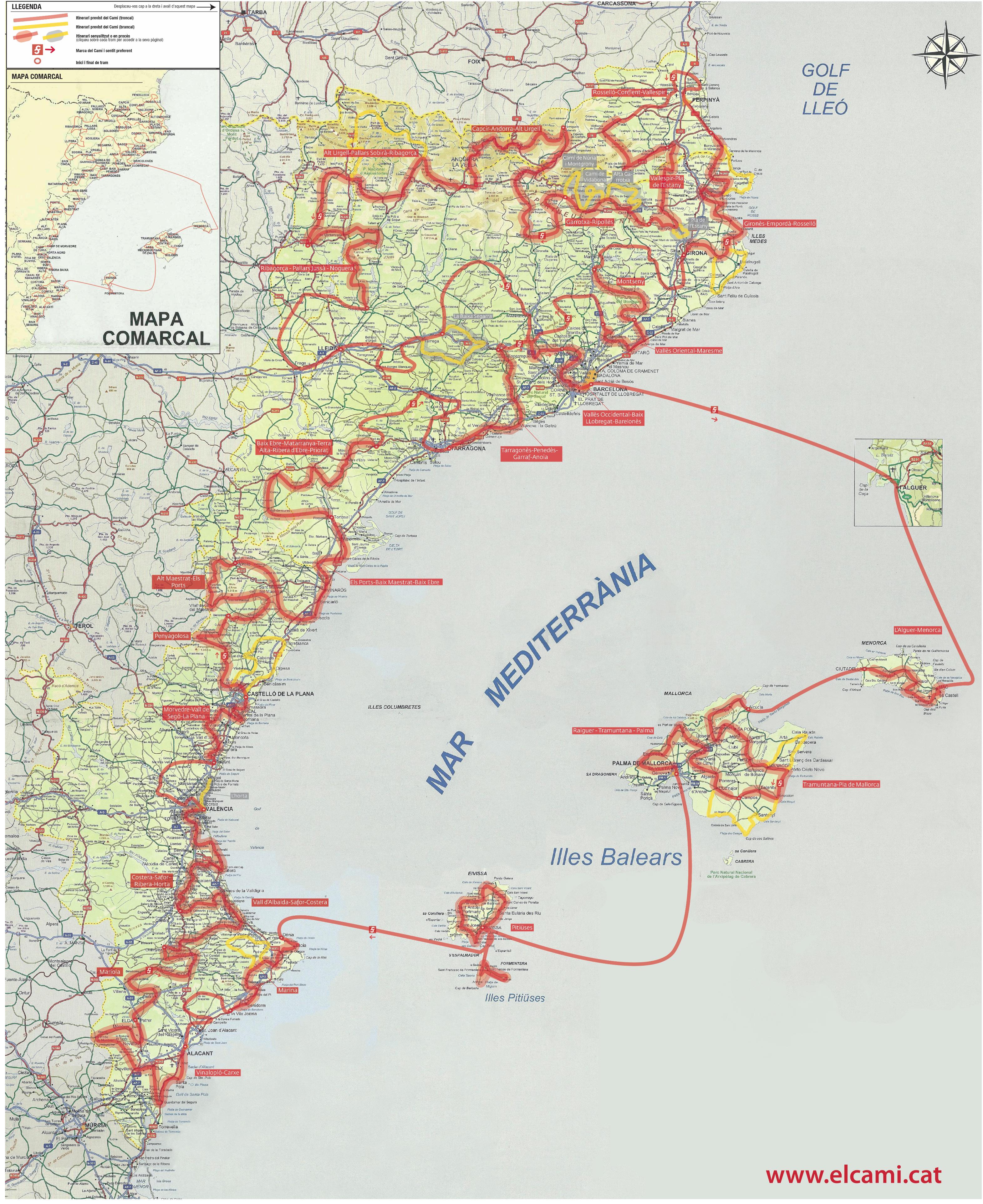 Mapa detallat dels trams