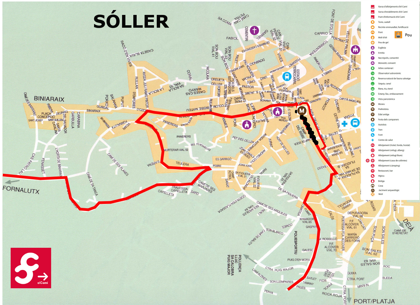 tourist map of soller